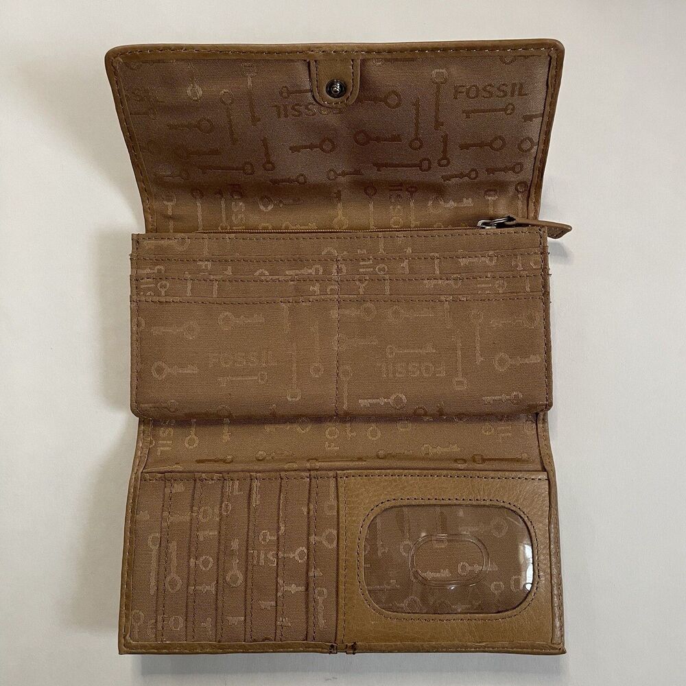 Fossil Brown Tan Multicolor Patchwork Leather Bif… - image 6